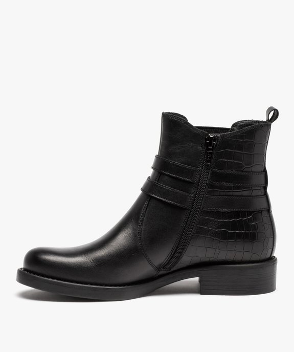 Boots femme unies dessus cuir imitation croco - Tanéo vue4 - TANEO - GEMO