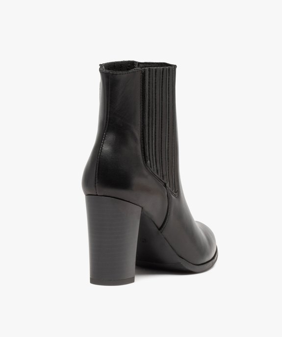 Boots femme à talon style Chelsea dessus cuir uni - Tanéo vue5 - TANEO - GEMO