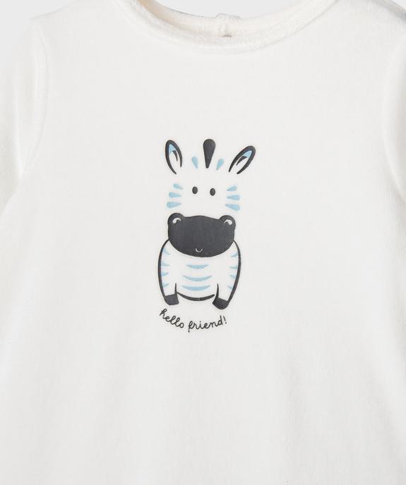 Pyjama en velours avec motif zèbre bébé vue2 - GEMO(BB COUCHE) - GEMO