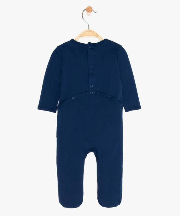 Pyjama bébé garçon imprimé sur l'avant en coton bio vue2 - GEMO 4G BEBE - GEMO