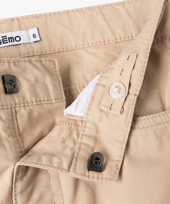 Bermuda en twill avec revers cousus garçon vue2 - GEMO 4G GARCON - GEMO