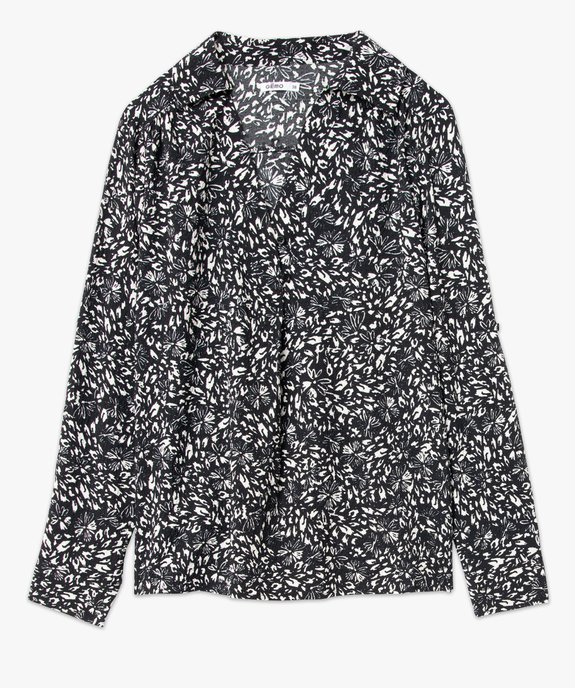 Tunique femme en crêpe fleuri à manches longues et col chemise vue4 - GEMO(FEMME PAP) - GEMO