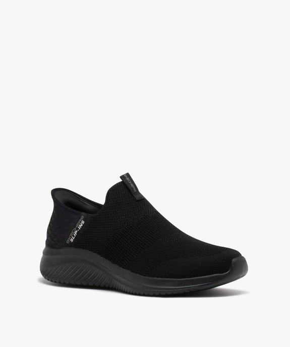 Baskets homme unies en maille sans lacets - Skechers vue2 - SKECHERS - GEMO