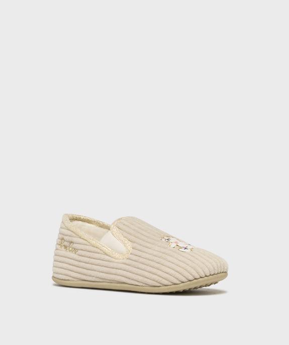 Chaussons pantoufles en velours côtelé fille - LuluCastagnette vue8 - LULU CASTAGNETT - GEMO