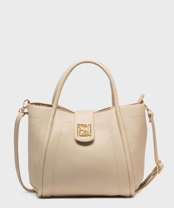 Sac à main en cuir imitation avec anses et bandoulière femme vue1 - BESTINI - GEMO