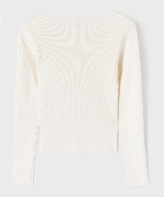 Gilet col rond en maille côtelée fille vue4 - GEMO (JUNIOR) - GEMO