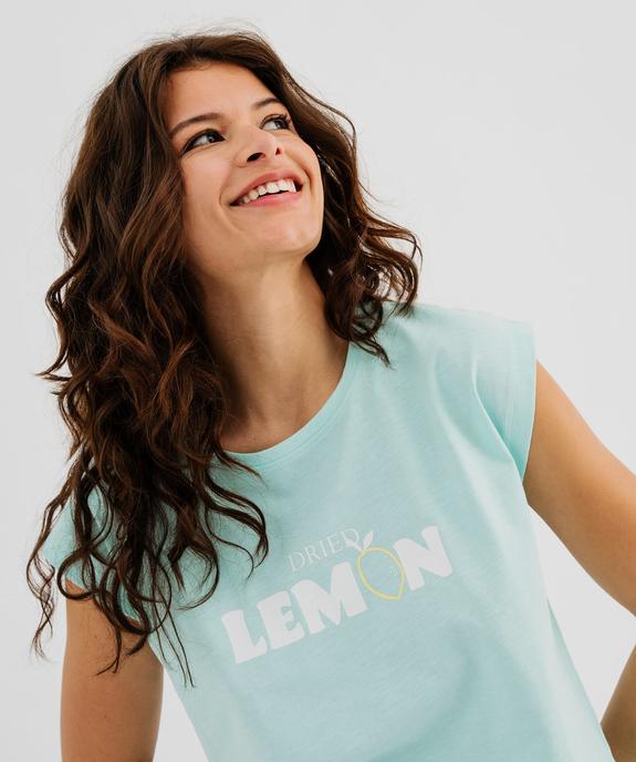 Pyjashort en coton imprimé femme vue2 - GEMO 4G FEMME - GEMO