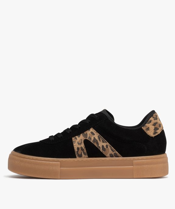 Baskets dessus cuir avec patchs léopard femme - Camps United vue4 - CAMPS - GEMO