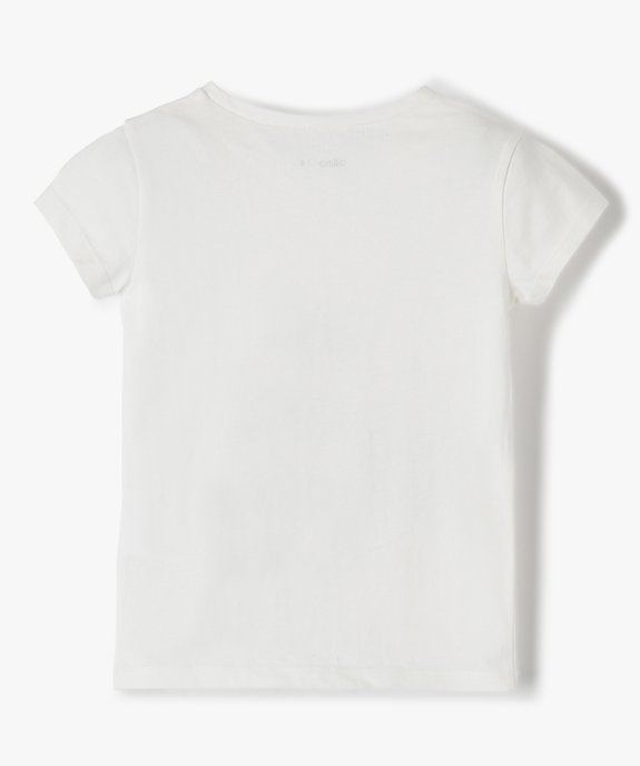 Tee-shirt fille à manches courtes avec motif Noël vue3 - GEMO (ENFANT) - GEMO
