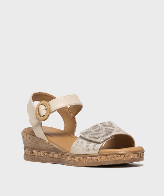 Sandales scintillantes à talon compensé femme - Emilia Rosa vue2 - EMILIA ROSA - GEMO