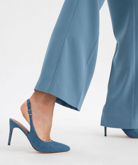 Escarpins à talon aiguille et bout pointu en toile denim femme - Valentina Baldano vue1 - VALENTINA BALDA - GEMO