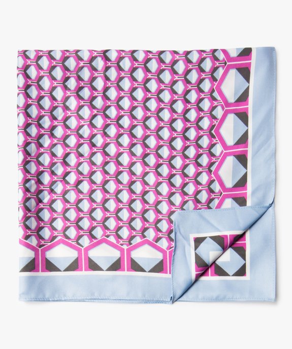 Foulard femme en matière satinée à motif graphique vue1 - GEMO (ACCESS) - GEMO
