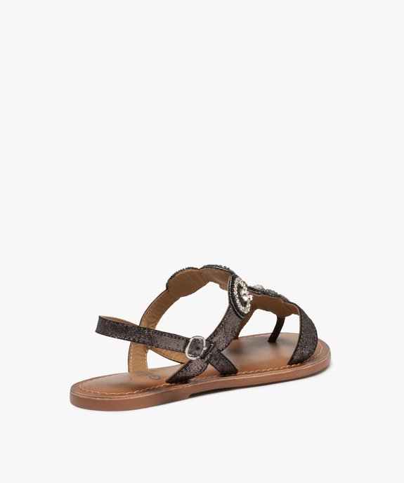 Sandales femme à talon plat et brides ornées de strass vue4 - GEMO (CASUAL) - GEMO