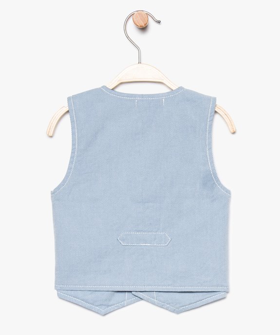 Gilet sans manches bébé garçon à rayures en relief vue2 - GEMO(BEBE DEBT) - GEMO