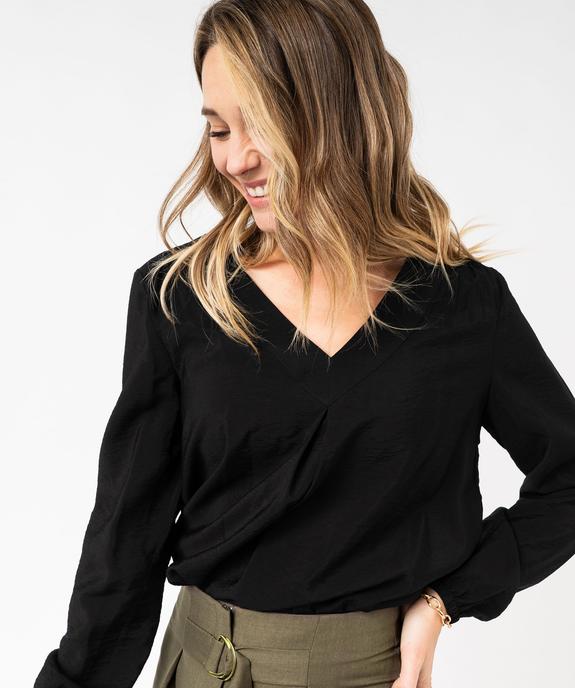 Blouse à manches longues et double col V femme vue2 - GEMO 4G FEMME - GEMO