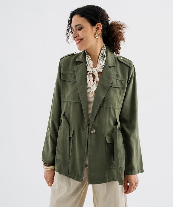 Veste saharienne en Lyocell femme vue7 - GEMO 4G FEMME - GEMO