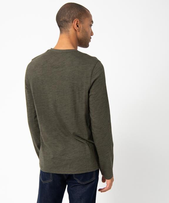 Tee-shirt à manches longues et col tunisien homme vue3 - GEMO 4G HOMME - GEMO