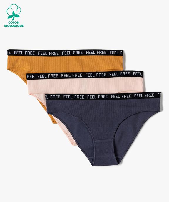 Culotte femme côtelée avec ceinture élastiquée (lot de 3) vue1 - GEMO 4G FEMME - GEMO