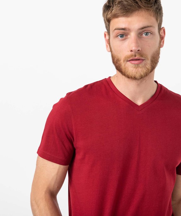Tee-shirt à manches courtes et col V homme vue2 - GEMO 4G HOMME - GEMO