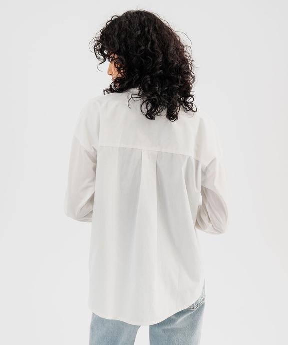 Chemise coupe oversize en coton femme vue3 - GEMO(FEMME PAP) - GEMO