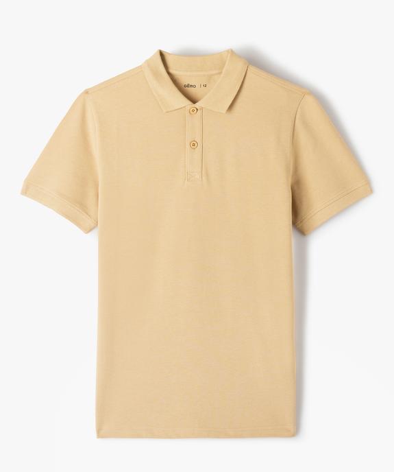 Polo à manches courtes uni en maille piquée garçon vue1 - GEMO (JUNIOR) - GEMO
