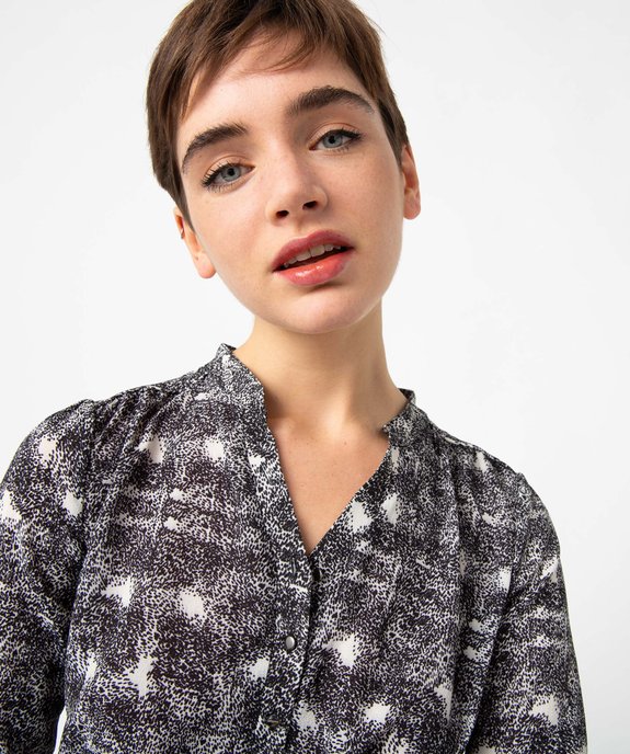 Blouse femme à motifs avec manches retroussables vue2 - GEMO(FEMME PAP) - GEMO