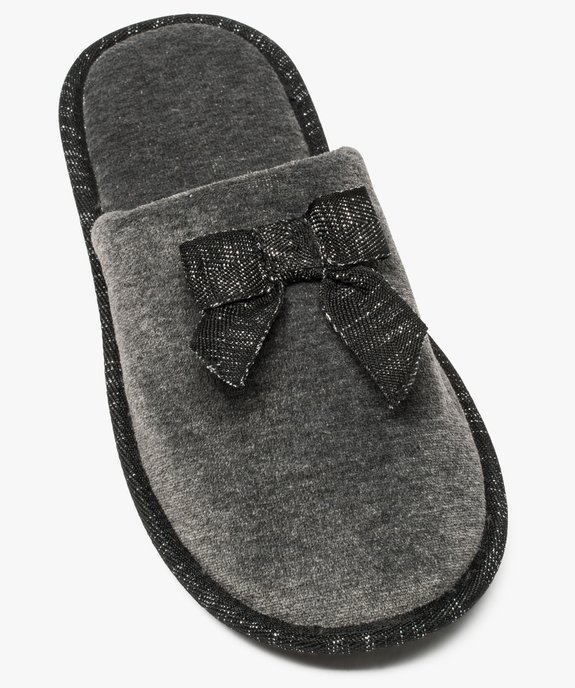 Chaussons femme forme mules en velours ras et nœud pailleté vue5 - GEMO(HOMWR FEM) - GEMO