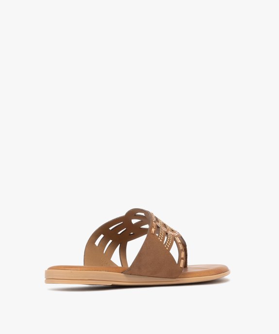 Mules femme à bride entre-doigts fantaisie avec bijoux vue4 - GEMO (CASUAL) - GEMO