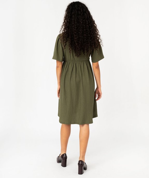Robe de grossesse manches courtes en maille gaufrée vue3 - GEMO (MATER) - GEMO