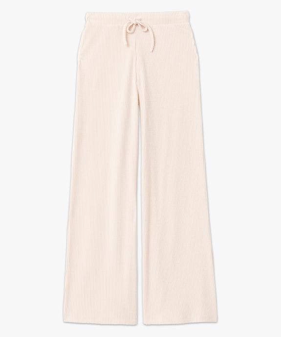 Bas de pyjama large en maille côtelée extra douce femme vue4 - GEMO 4G FEMME - GEMO
