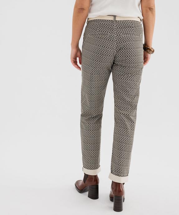 Pantalon carotte imprimé en coton stretch femme vue3 - GEMO(FEMME PAP) - GEMO