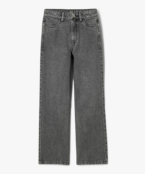 Jean Straight délavé avec taille ajustable fille vue2 - GEMO (JUNIOR) - GEMO