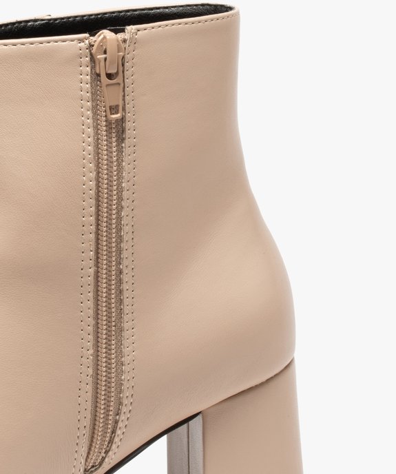 Boots femme unies à talon carré et semelle plateforme vue6 - GEMO(URBAIN) - GEMO