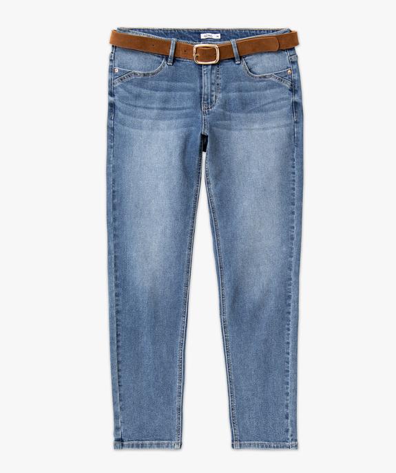 Jean slim longueur 7/8ème avec ceinture femme vue4 - GEMO 4G FEMME - GEMO