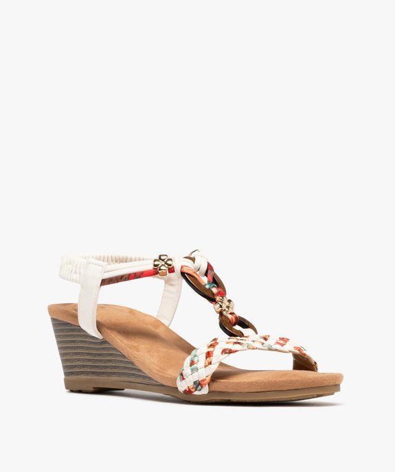 Sandales femme compensées avec bride talon élastique et bijou fantaisie vue8 - VALENTINA BALDA - GEMO