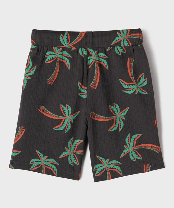 Bermuda en maille texturée à motifs palmiers garçon vue3 - GEMO (ENFANT) - GEMO