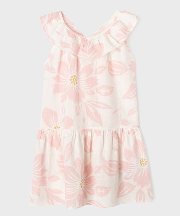 Robe sans manches à volants en voile de coton fleuri fille vue1 - GEMO (ENFANT) - GEMO