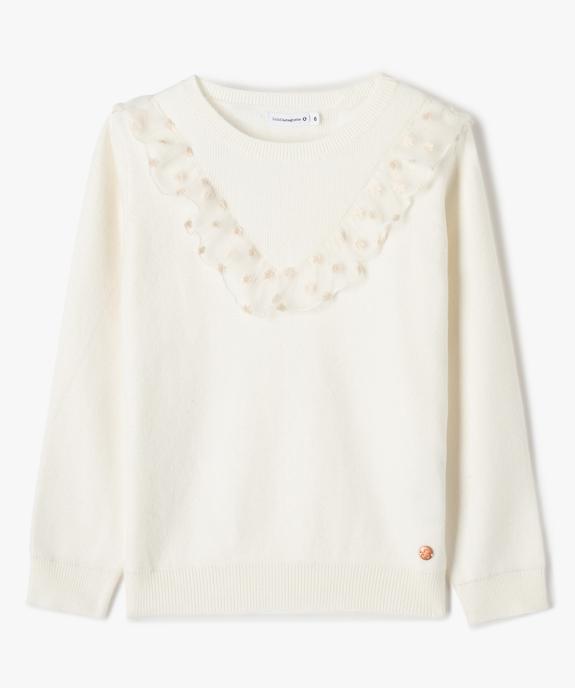 Pull fille à plastron volanté - LuluCastagnette vue1 - LULUCASTAGNETTE - GEMO