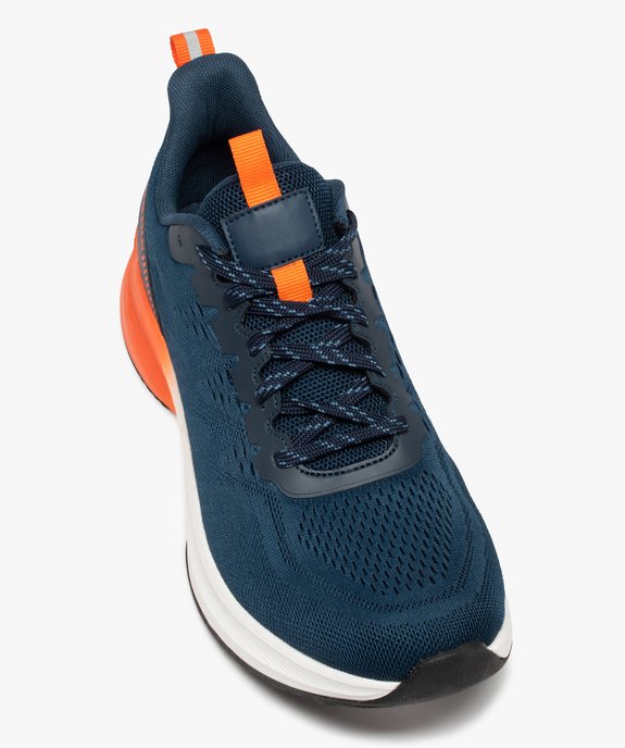 Baskets homme running en mesh détails fluo vue5 - GEMO 4G HOMME - GEMO