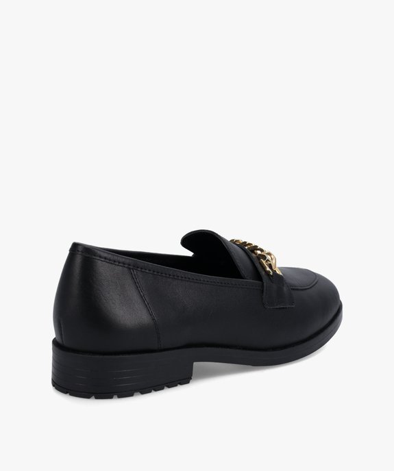 Mocassins femme dessus cuir uni avec chainette - Tanéo vue4 - TANEO - GEMO