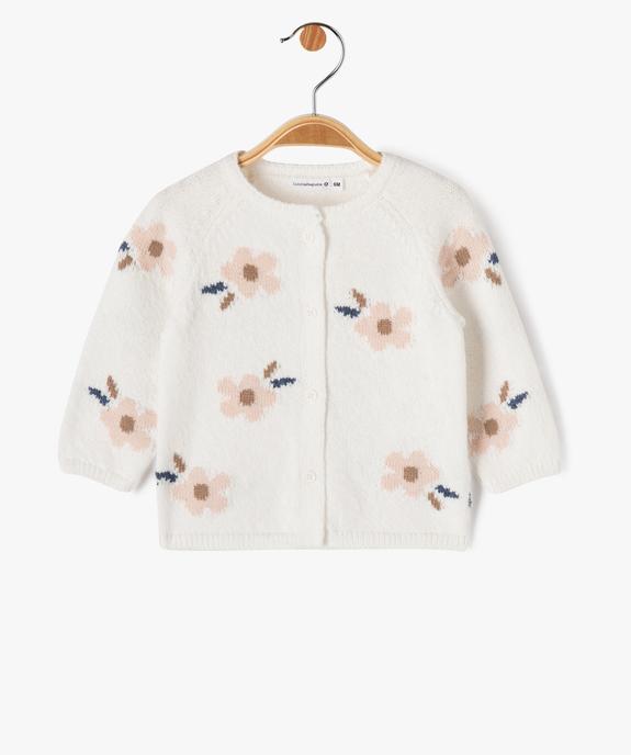 Gilet en maille douce et fleurie bébé fille - LuluCastagnette vue2 - LULUCASTAGNETTE - GEMO