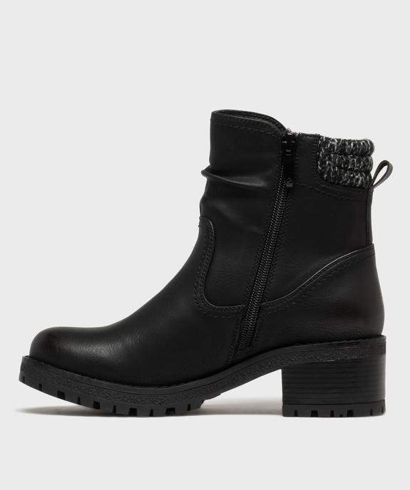 Boots à talon, semelle crantée et col en grosse maille femme vue3 - VALENTINA BALDA - GEMO