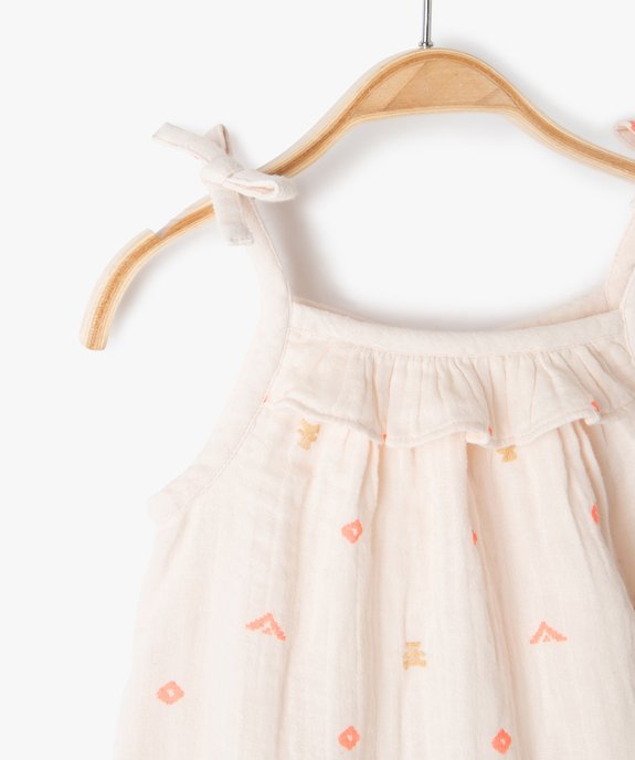 Blouse bébé fille sans manches en double gaze imprimée - LuluCastagnette vue2 - LULUCASTAGNETTE - GEMO