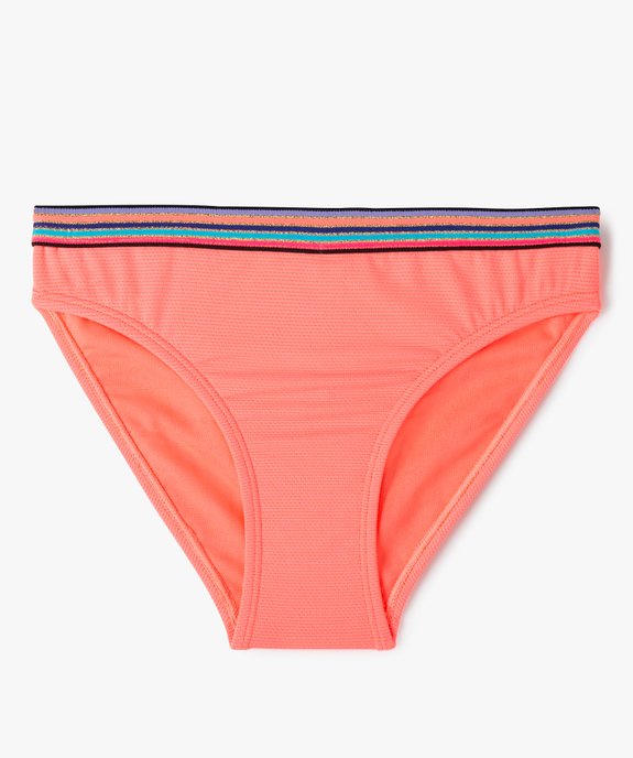 Slip de bain fille avec ceinture multicolore et pailletée vue1 - GEMO (JUNIOR) - GEMO