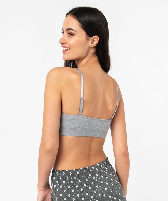 Brassière triangle sans armatures avec mousses amovibles vue2 - GEMO 4G FEMME - GEMO