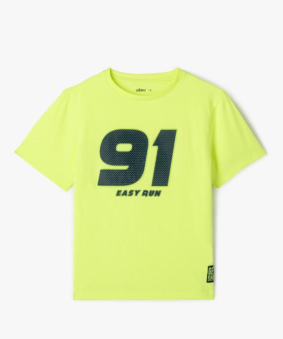 Tee-shirt à manches courtes avec inscription en relief garçon vue1 - GEMO 4G GARCON - GEMO
