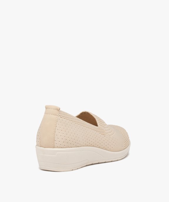 Mocassins femme confort unis en mesh à semelle compensée vue4 - GEMO (CONFORT) - GEMO
