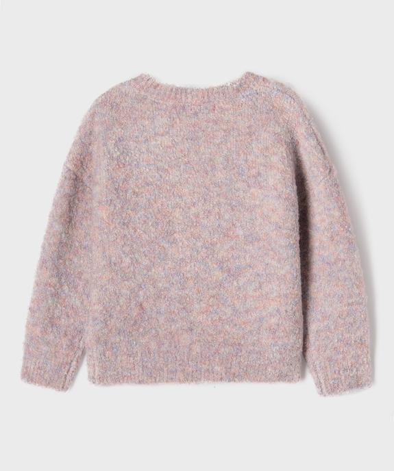 Pull en maille bouclette fille vue3 - GEMO (ENFANT) - GEMO