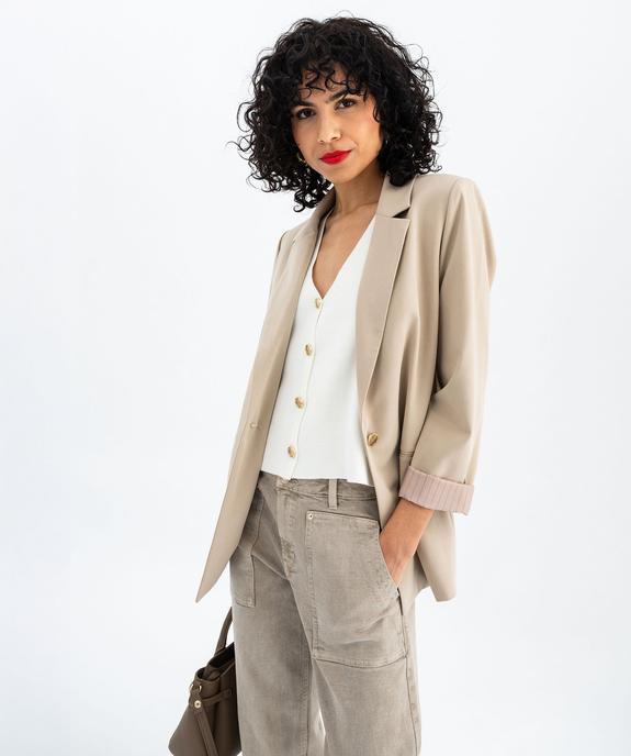 Veste blazer fermeture un bouton femme - LuluCastagnette vue1 - LULUCASTAGNETTE - GEMO