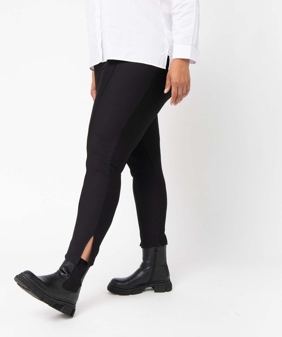 Pantalon femme grande taille en maille côtelée vue1 - GEMO (G TAILLE) - GEMO